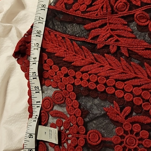 GORGEOUS SOFT EMBROIDERED MESH PLUS SIZE ELEGANT BLOUSE TOP SHIRT 1X - Picture 7 of 14